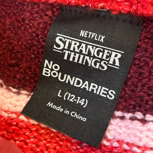 NWOT No Boundaries Netflix Stranger Things Striped Sweater - Picture 5 of 7